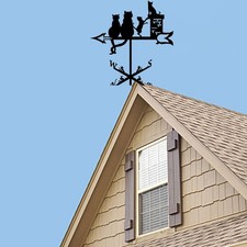 Girouette en métal pour chat, montage sur toit, style rétro, pour clôture de