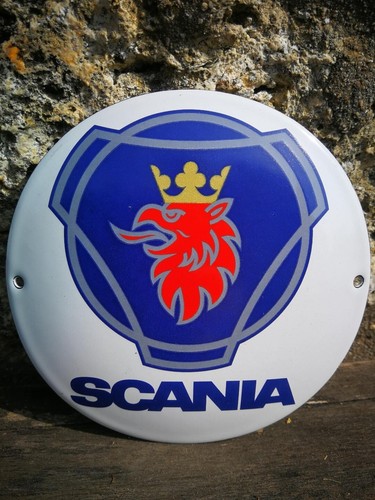 Plaque émaillée saab scania - émaillée,