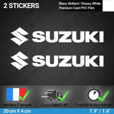 lot de 2 STICKERS pour SUZUKI noir 20 cm Moto Quad Tuning sport adhésif sponsor