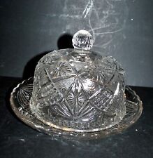 Cloche à fromage vintage en verre pressé-moulé