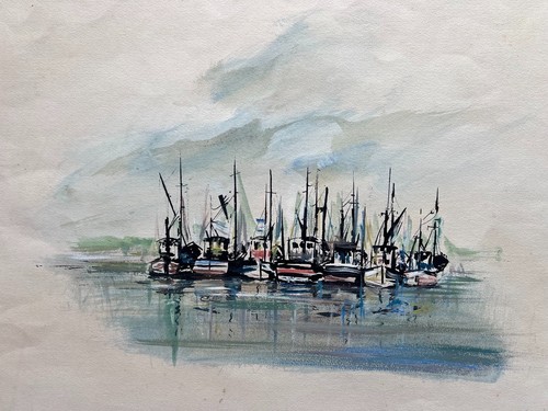 Ancienne aquarelle encre - ancienne,