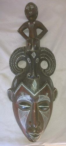 Ancien grand masque statuette - ancien,