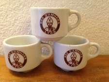 3 superbes tasses publicitaires CAFE RAS D'AMHARA LYON bistrot  vintage 