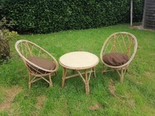 Salon Jardin 3 Pieces Rotin Osier 1960 1970 Enfant Ou Adulte