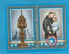 IMAGE PIEUSE RELIQUE SAINT ANTOINE DE PADOUE TISSU TOUCHE RELIQUAIRE LANGUE