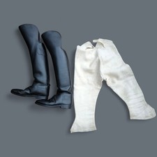 paire bottes a l'écuyère 67 cm de haut et culotte de peau à pont 3e république