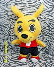 CB/ PELUCHE DOUDOU KANGOUROU WALIBI ORANGE NOIR ROUGE 25CM TBE