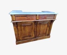 bar / comptoir de café en sapin avec plateau en zinc