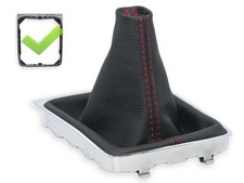 POUR VW PASSAT B7 2010-2014 SOUFFLET LEVIER DE VITESSE EN CUIR FIL ROUGE + CADRE