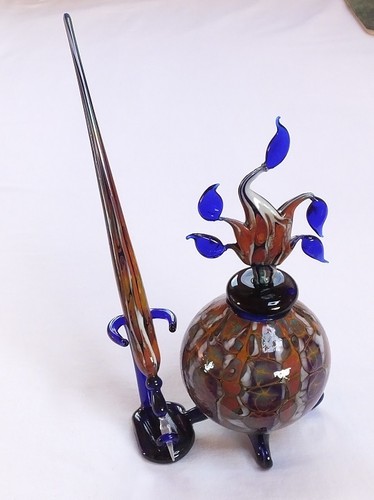 Encrier plume en - ,