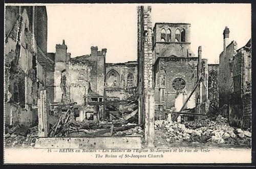 Cpa reims les ruines - les,