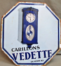 plaque émaillée ancienne publicitaire carillons vedette double face strasbourg