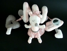 J6. SPIRALE POUR COSY DOUDOU SAUTHON LILIBELLE SOURIS BLANC ROSE ROSE GRIS - TBE