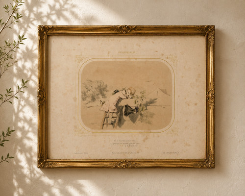 Lithographie ancienne xixe - lithographie,
