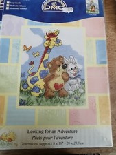 N°74 KIT POINT DE CROIX COMPTE  DMC  " Prêts pour l'aventure "  25,5x20cm