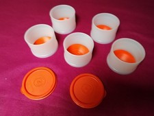 TUPPERWARE lot de 5 empilodéco  empilo déco ronds avec 2 couvercles rouges
