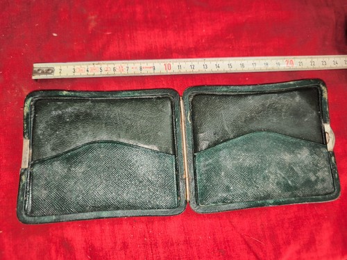 Porte feuille cuir métal - feuille,