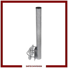Fixation Droit Balcon et Mât en Acier Galvanisé Longueur 50 cm Ø 48 mm Parabole