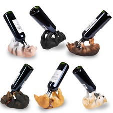 Porte-Bouteilles de Vin Chiens Drôle de Décoration Animaux Sculpture Porte-Vin