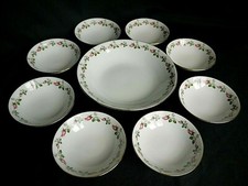 Service à salade de fruits, crème en porcelaine de Limoges