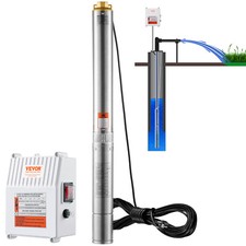 VEVOR Pompe immergée à eau pour puits profond acier inox 1500 W 9,8 m³/h 108 m
