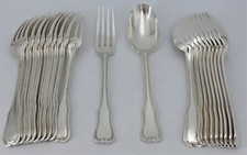 Ravinet d'Enfert modèle Dauphin, 10 couverts de table, 20 pièces, métal argenté.