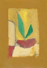 huile contemporaine, plante en