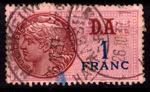 Timbre fiscal 1 franc - d.a.,