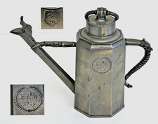 BOUTEILLE à VIN en ETAIN " PRISMENKANNE - SCHRAUBKANNE "  SUISSE XVIIIème Siècle