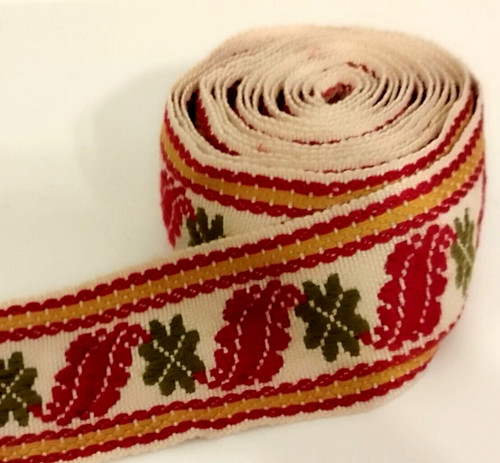 Galon ancien rouge vert blanc - ancien,