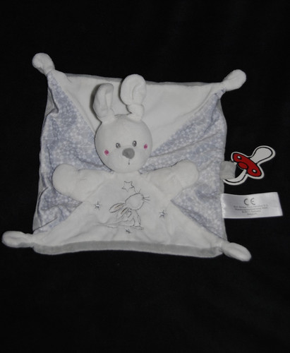 Doudou plat lapin - plat, blanc