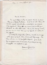 Maurice GENEVOIX, écrivain. Lettre autographe  à Jean GALTIER-BOISSIÈRE 1963