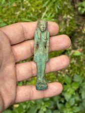 OUSHEBTI STATUETTE FUNERAIRE EGYPTIENNE TERRE CUITE EMAILLEE / AMULETTE EGYPTE