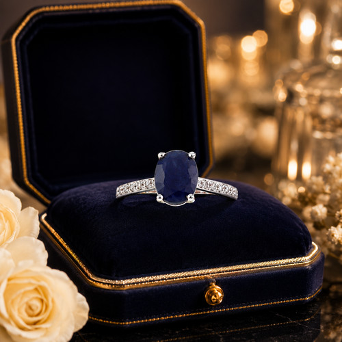 Bague solitaire ovale - , en