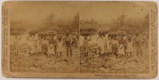 Jamaïque Transport de bananes Enfants Photo Stereo Vintage Albumine P70L2n