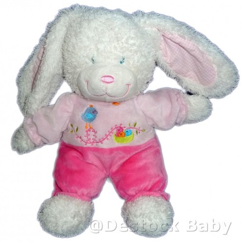 Doudou peluche lapin blanc - doudou,