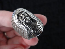 Bague Homme Argent Acier Moto American Biker Chaman SD USA  Forever Wild Vintage