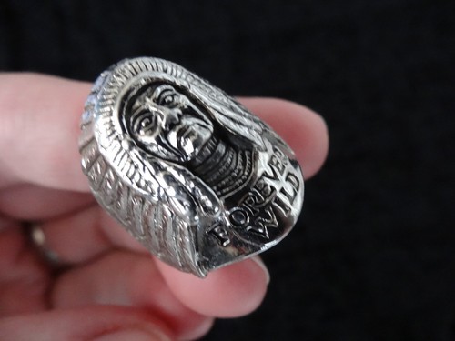 Bague homme argent acier moto - argent,