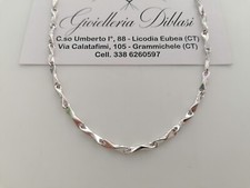 18K OR BLANC Chaîne COLLIER Massif Maille Homme Femme Ras Du Cou 750% Italie 