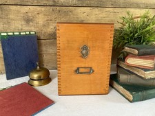 825⚜️ Déco Bureau Ancienne Boite de Rangement Avec Fiches Vintage en Bois