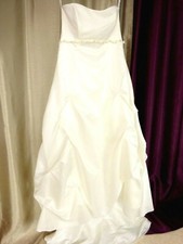 Robe de mariée ivoire satiné Bustier Empire du mariage PARIS  Taille M FR38 EU36