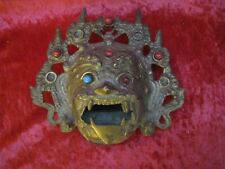 MASQUE "Tête de dragon" en bronze origine NEPAL Taille 18cm   _123