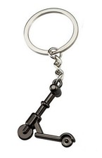 Porte-clés, bijou de sac trottinette noir en acier.