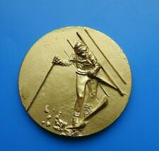 #5055# Jolie médaille "Ski de Descente/ télémark/ Ski Nordique/ Couleur bronze