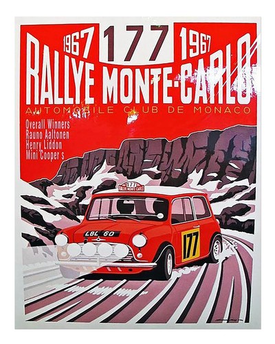 Affiche vintage rallye - affiche,