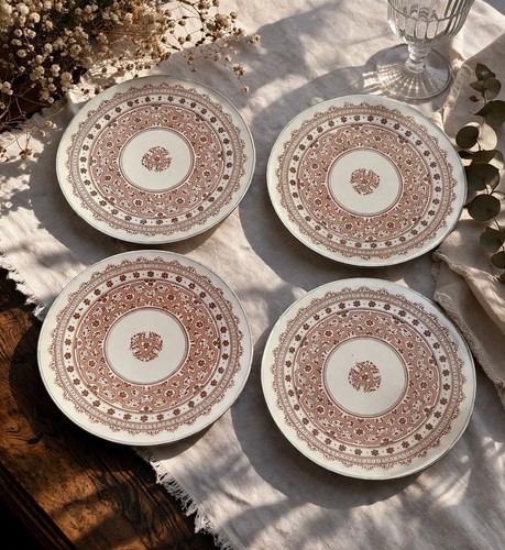 4assiettes plates faïence - 4assiettes,