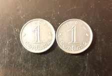 Lot de 2 pièces de 1 centime