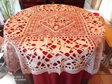 Nappe ancienne en coton blanc