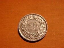 SUISSE.  1/2 FRANC 1968.B.