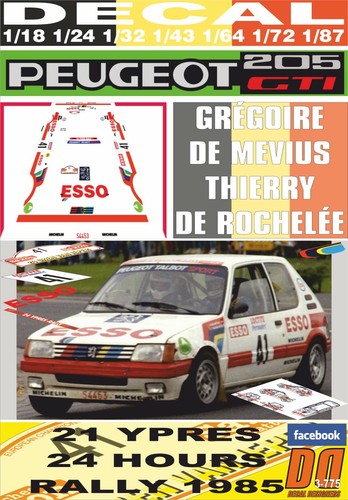Decal peugeot 205 gti de - peugeot, g.